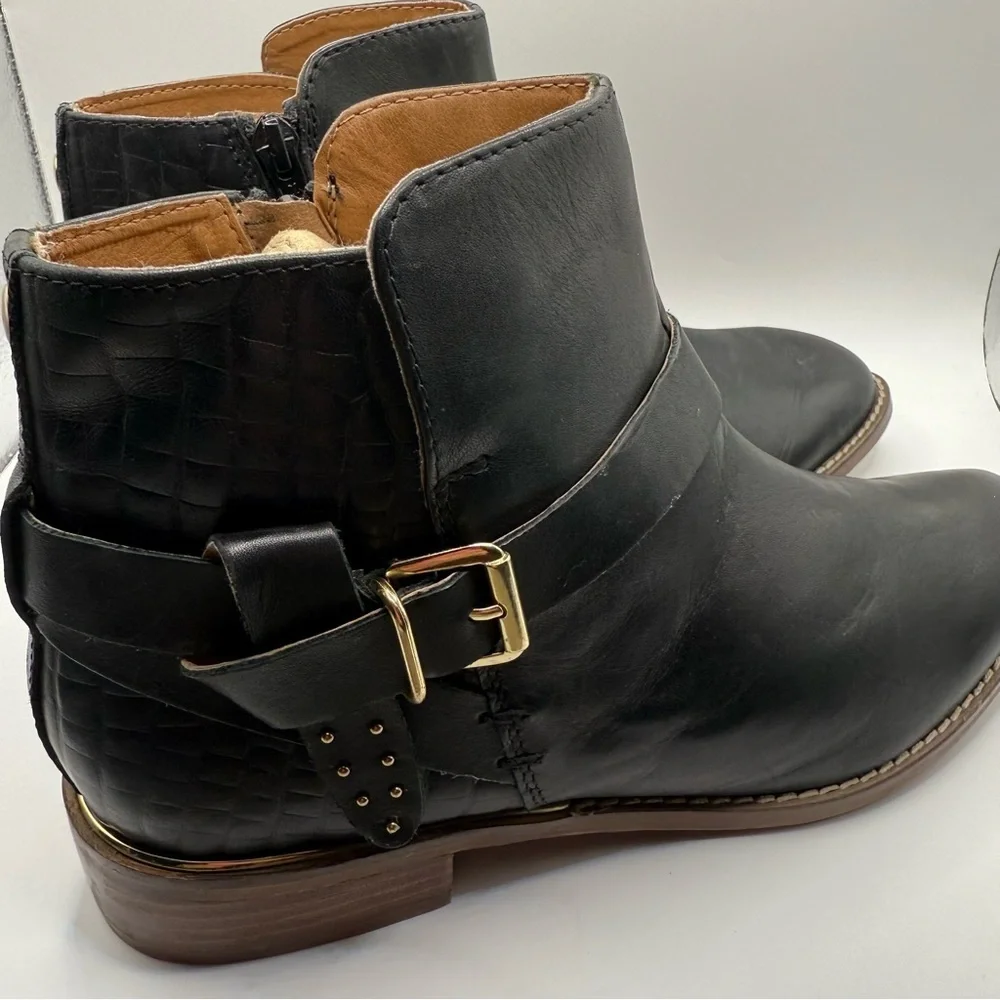 Black Ankle Boots with Buckle Detail